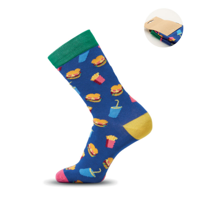 Picture of FUNNY PATTERNED SOCKS in Blue