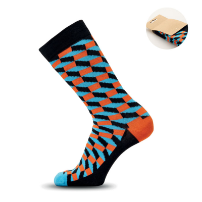 Picture of FUNNY PATTERNED SOCKS in Orange
