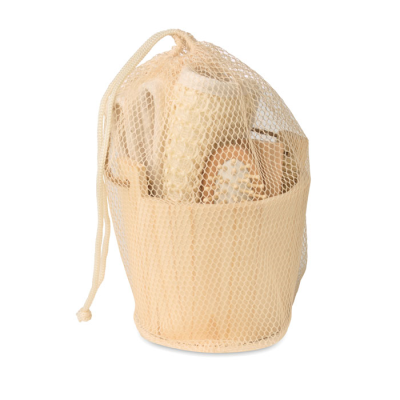 Picture of BATH GIFT SET in Wood Bucket in Brown