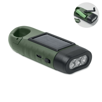 Picture of SOLAR TORCH with Kinetic Dynamo Dynamo Crank in Green