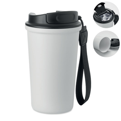 Picture of RECYCLED STEEL TUMBLER 400ML in White