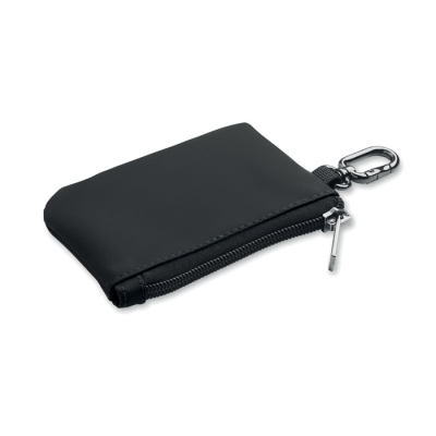 Picture of PU KEYRING CASE WALLET W & CARABINER in Black