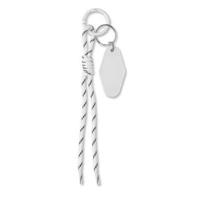Picture of BRAIDED ROPE with Tag Keyring in White