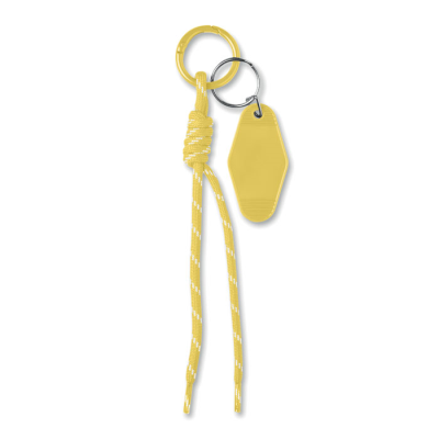 Picture of BRAIDED ROPE with Tag Keyring in Yellow