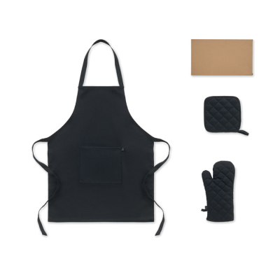 Picture of RECYCLED COTTON KITCHEN SET in Black