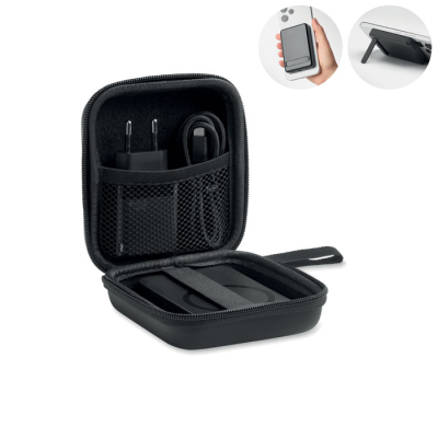 Picture of MAGNETIC POWER BANK SET 5000MAH in Black