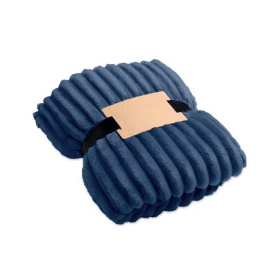 Picture of RPET FLEECE STRIPE BLANKET in Blue