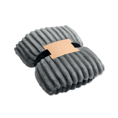 Picture of RPET FLEECE STRIPE BLANKET in Grey