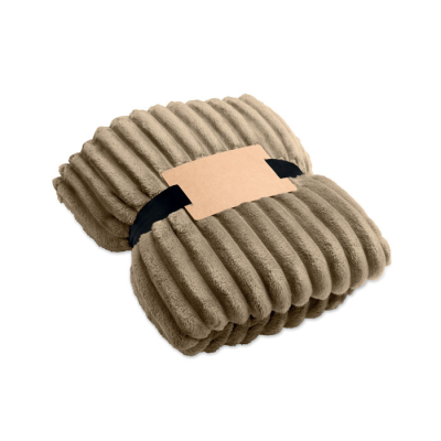 Picture of RPET FLEECE STRIPE BLANKET in Brown