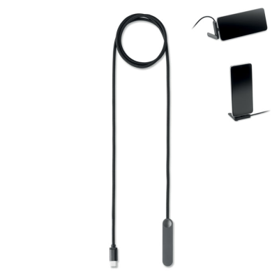 Picture of 60W USB-C CABLE PHONE STAND in Black