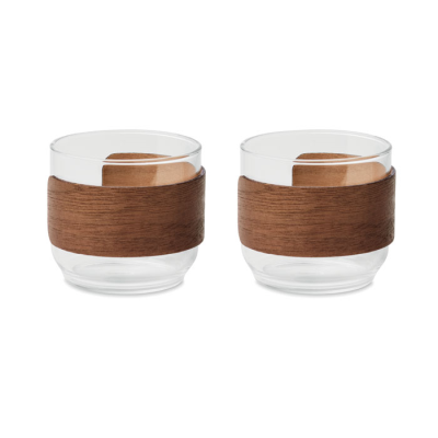 Picture of COFFEE GLASS SET WALNUT GRIP in Brown