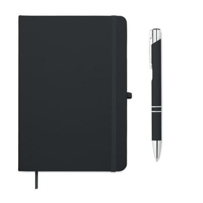 Picture of A5 RECYCLED PU NOTE BOOK SET in Black