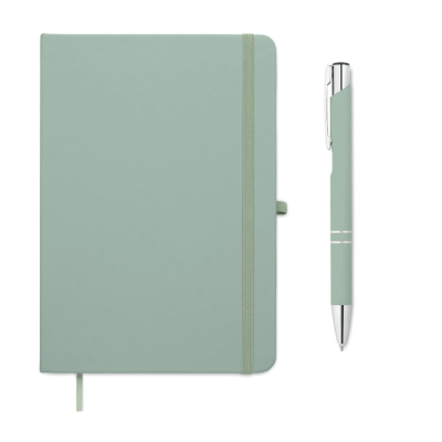 Picture of A5 RECYCLED PU NOTE BOOK SET in Green