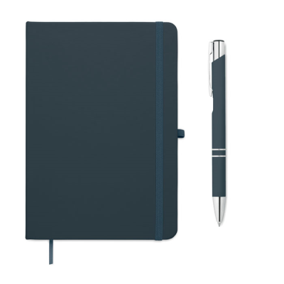 Picture of A5 RECYCLED PU NOTE BOOK SET in Blue