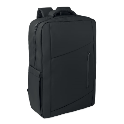 Picture of 15 INCH PU RPET LAPTOP BACKPACK RUCKSACK in Black
