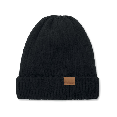 Picture of KNITTED BEANIE with Cuff in Black