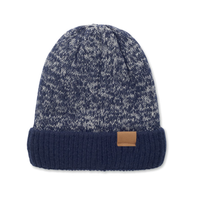 Picture of KNITTED BEANIE with Cuff in Blue