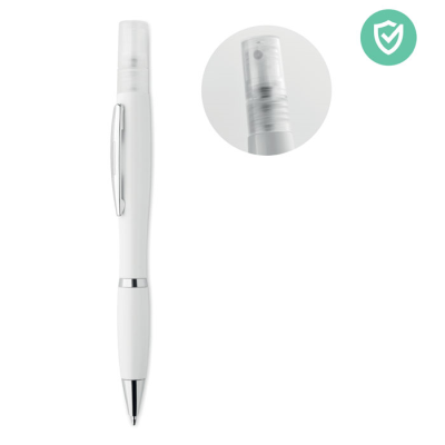 Picture of PUSH BUTTON ANTIBACTERIAL PEN in White.