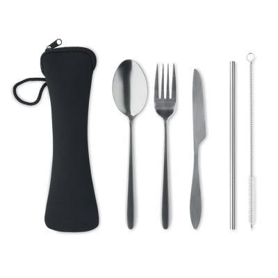 Picture of CUTLERY SET STAINLESS STEEL METAL in Black