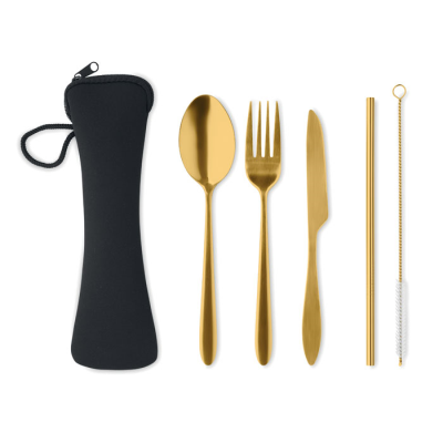 Picture of CUTLERY SET STAINLESS STEEL METAL in Gold