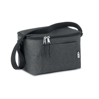 Picture of 600D RPET COOL BAG FOR CANS in Black