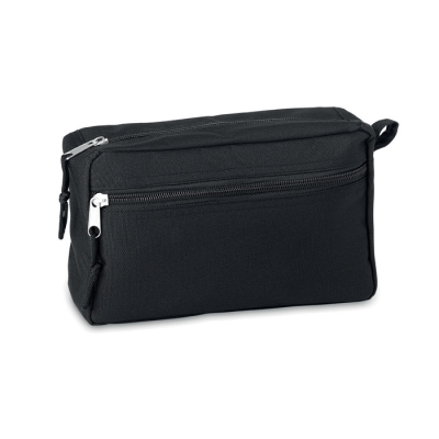 Picture of 600D RPET WASH BAG in Black.