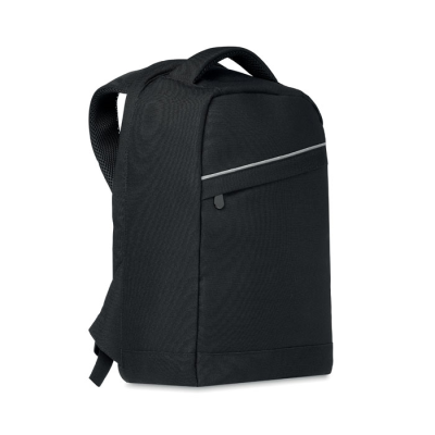 Picture of 600D RPET BACKPACK RUCKSACK in Black.