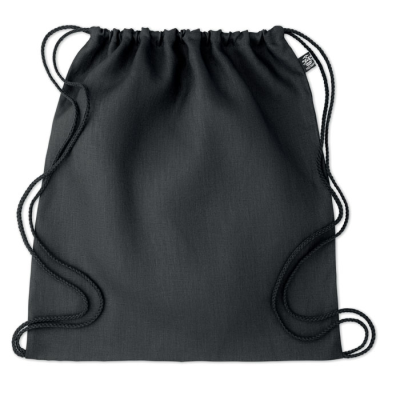 Picture of HEMP DRAWSTRING BAG 200 GR & M² in Black.