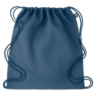 Picture of HEMP DRAWSTRING BAG 200 GR & M² in Blue.