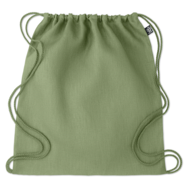 Picture of HEMP DRAWSTRING BAG 200 GR & M² in Green.