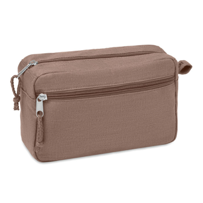 Picture of HEMP WASH BAG HEMP 200 GR & M² in Brown.