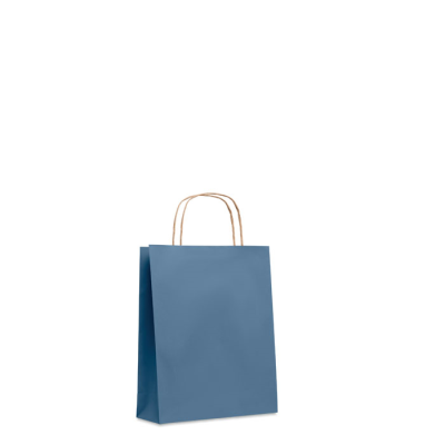 Picture of SMALL GIFT PAPER BAG 90G in Blue.