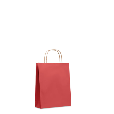 Picture of SMALL GIFT PAPER BAG 90G in Red.