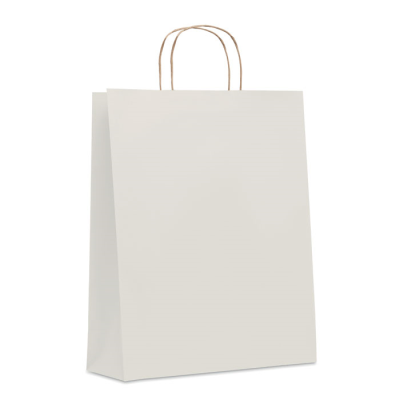 LARGE GIFT PAPER BAG 90 GR & M² in White.