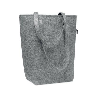 Picture of RPET FELT SHOPPER TOTE BAG in Grey.