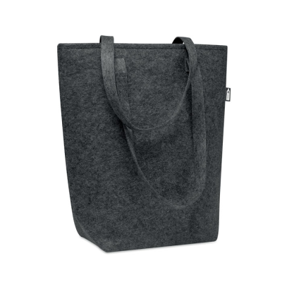 Picture of RPET FELT SHOPPER TOTE BAG in Dark Grey.