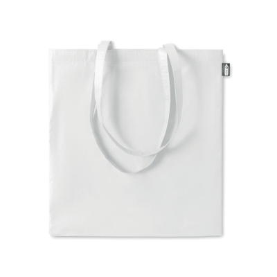 Picture of RPET NON WOVEN SHOPPER TOTE BAG in White.