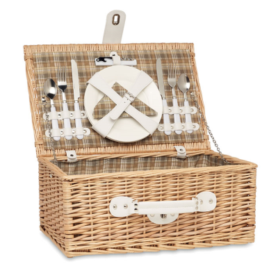Picture of WICKER PICNIC BASKET 2 PEOPLE in Brown