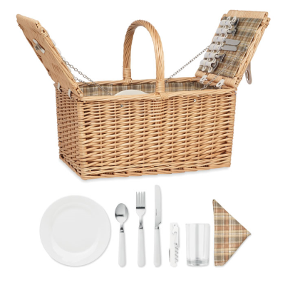 Picture of WICKER PICNIC BASKET 4 PEOPLE in Brown