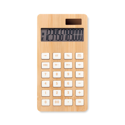 Picture of 12 DIGIT BAMBOO CALCULATOR in Brown.