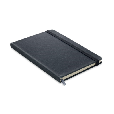 Picture of RECYCLED PU A5 LINED NOTE BOOK in Black.