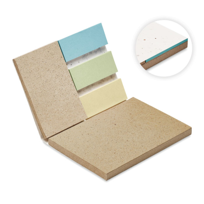 Picture of GRASS & SEEDS PAPER MEMO PAD in White.