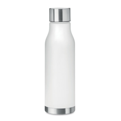 Picture of 600ML RPET BOTTLE with Stainless Steel Cap in Transparent White.