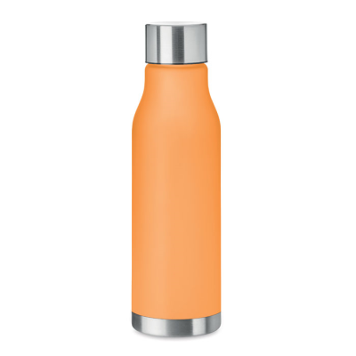 Picture of 600ML RPET BOTTLE with Stainless Steel Cap in Transparent Orange.