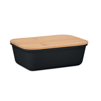 Picture of LUNCH BOX with Bamboo Lid in Black