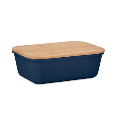 Picture of LUNCH BOX with Bamboo Lid in Blue