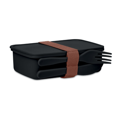 Picture of LUNCH BOX with Cutlery in Black