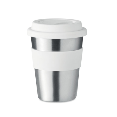 Picture of TUMBLER STAINLESS STEEL METAL 350ML in White.