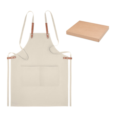 Picture of ORGANIC COTTON APRON 340 GR & M² in Brown.