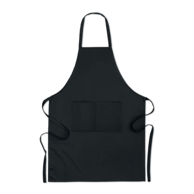 Picture of ORGANIC COTTON APRON 200 GR & M² in Black.